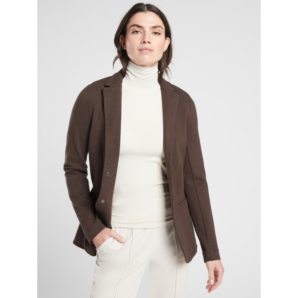 Athleta Brown Venice Heathered Structured Blazer, size 2, *fits like a 0*